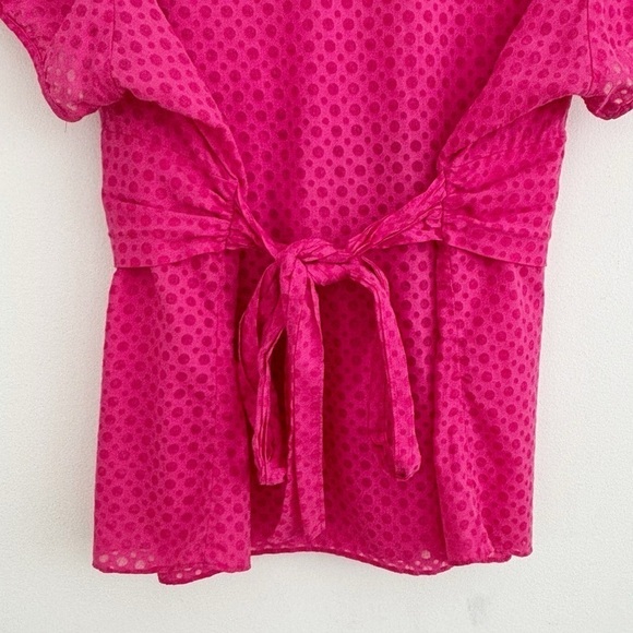 Lane Bryant Pink Boho Polka Dots Button Up Top Size 22/24 - Picture 10 of 12